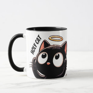 Holy Cat - Cute Black Cat with Halo Mug