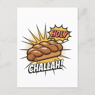 Holy Challah Funny Jewish Hanukkah Jew  Holiday Postcard