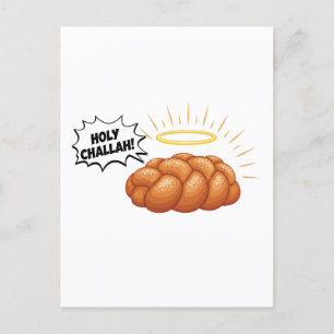 Holy Challah Hanukkah Jewish Jew Bread  Holiday Postcard