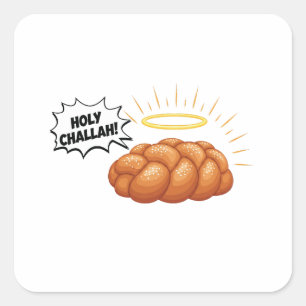 Holy Challah Hanukkah Jewish Jew Bread Square Sticker