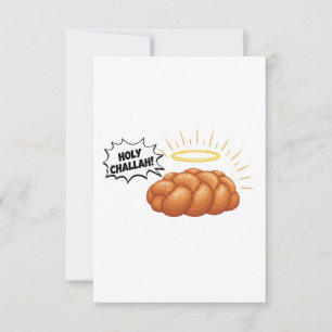 Holy Challah Hanukkah Jewish Jew Bread Thank You Card