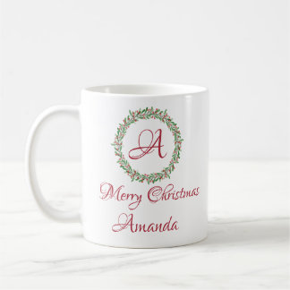 Holy cherry and leaves christmas coffee mug