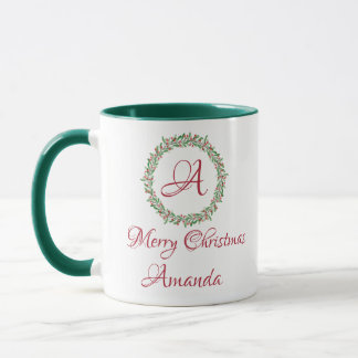 Holy cherry and leaves christmas mug