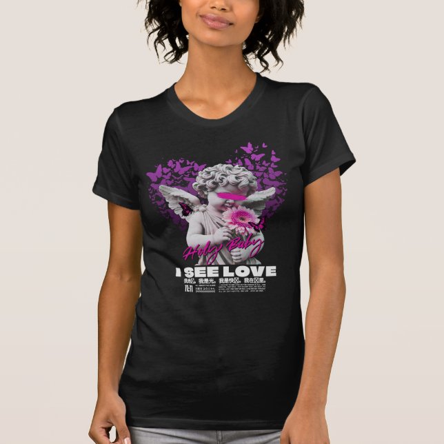 Holy Child – I See love Angel Spiritual Art T-Shirt (Front)