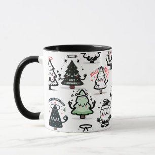 Holy Chrismaroly Pattern – Funny Christmas Trees Mug