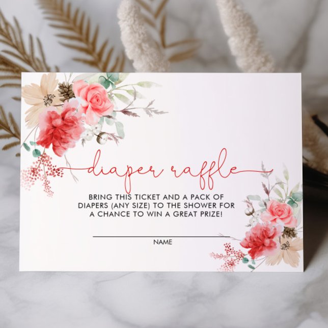 Holy Christmas Berry Baby Shower Diaper Raffle Enclosure Card (Creator Uploaded)