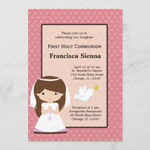 Holy Communion Girl * Choose your background colou Invitation