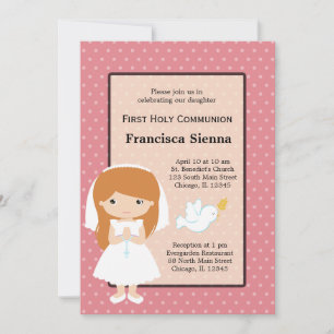 Holy Communion Girl * Choose your background colou Invitation