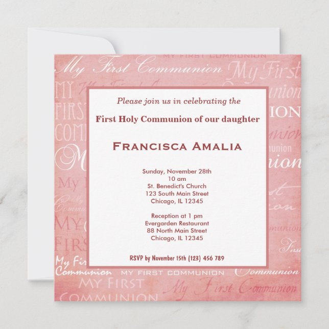 Holy Communion Invitation (Front)