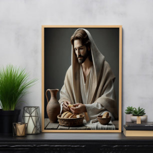  Holy Communion: Jesus Breaking Sacred Bread Poster