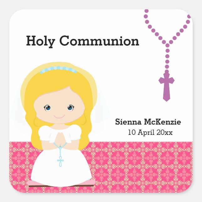 Holy Communion Square Sticker (Front)