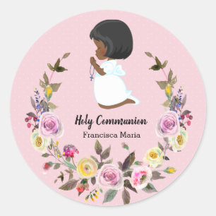 Holy Communion wreath * choose background colour Classic Round Sticker
