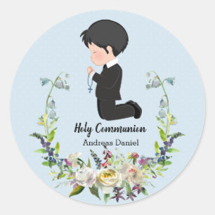 Holy Communion wreath Classic Round Sticker