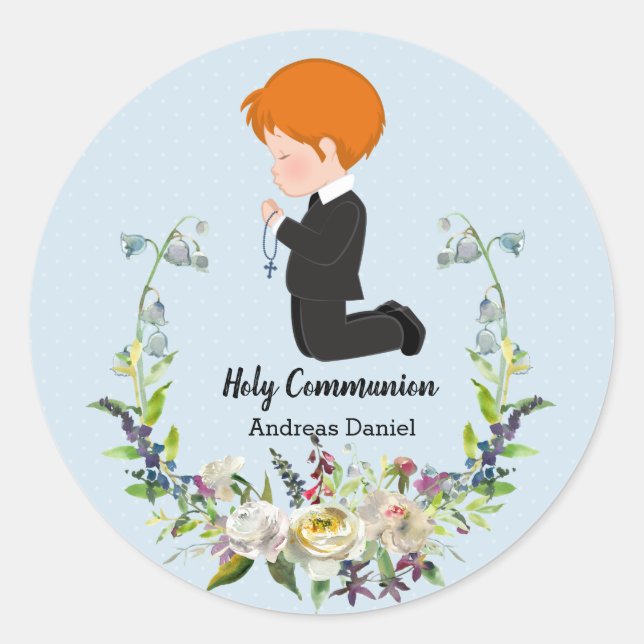 Holy Communion wreath Classic Round Sticker (Front)
