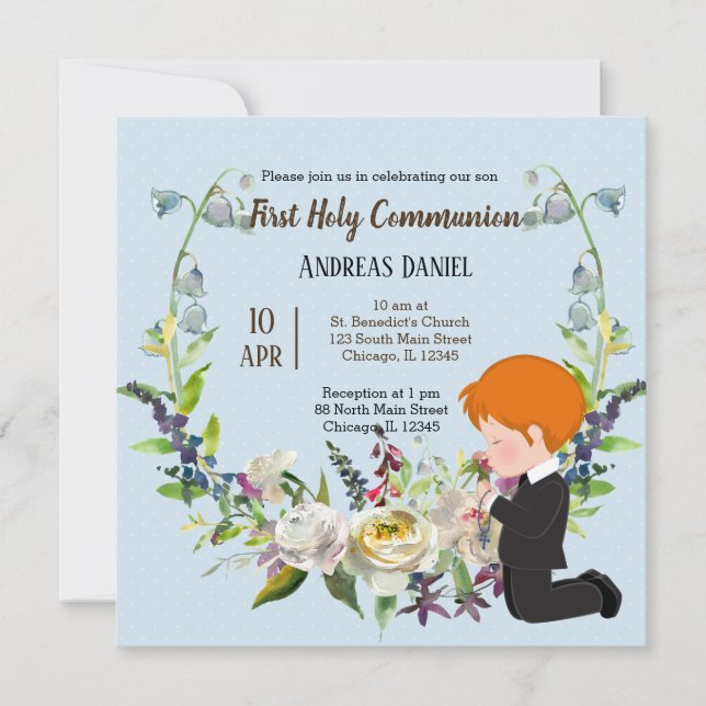 Holy Communion  wreath Invitation (Front)