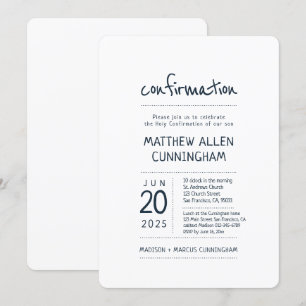 Holy Confirmation Boy   Modern + Simple Invitation