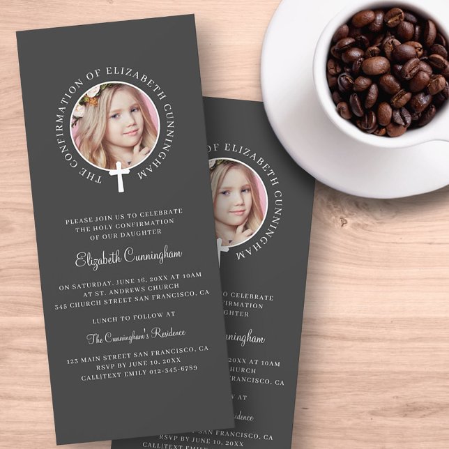 Holy Confirmation | Custom Photo and Simple Cross Invitation (Creator Uploaded)