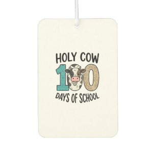 Holy Cow 100 Days of School Vintage Cow Shirt Desi Car Air Freshener