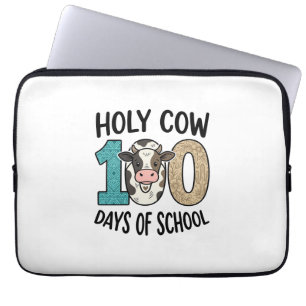Holy Cow 100 Days of School Vintage Cow Shirt Desi Laptop Sleeve