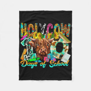 Holy Cow 100 Days Of School Western 100 Days Smart Fleece Blanket