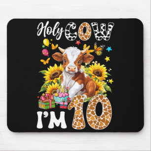 Holy Cow 10 Years Old Farm Cow Suowers 10th Mouse Pad