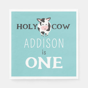 Holy Cow 1st Birthday Farm Animal Party  Napkin