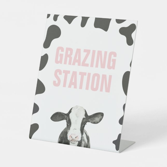 Holy Cow 1st Birthday Grazing Station Food Sign (Front)