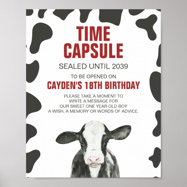 Holy Cow 1st Birthday Time Capsule Poster (Front)