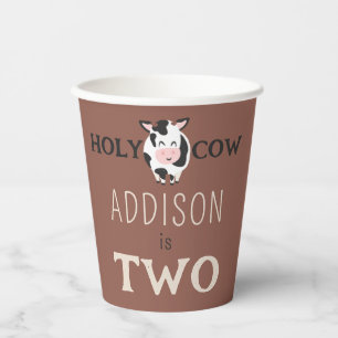 Holy Cow 2nd Birthday Farm Animal Paper Cups