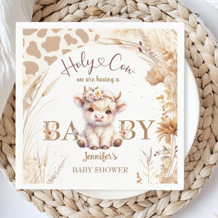 Holy Cow Baby Shower Boho Gender Neutral Paper Napkin