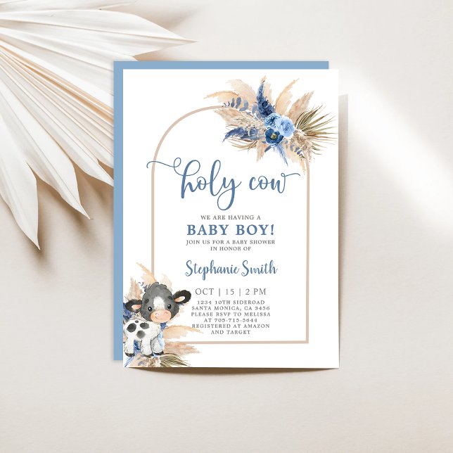Holy Cow Baby Shower Boy invitation (Creator Uploaded)