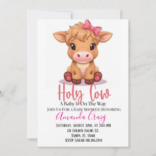 Holy Cow Baby Shower Invitation