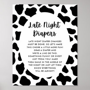 Holy Cow Baby Shower Late Night Diapers Sign