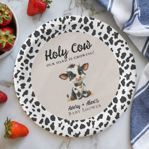 Holy Cow Baby Shower Paper Plate