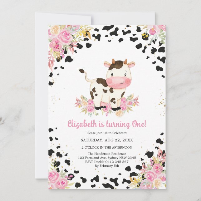 Holy Cow Birthday Invitation (Front)