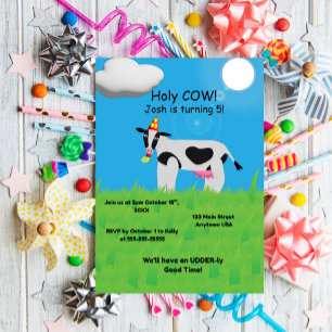 Holy COW Birthday  Invitation