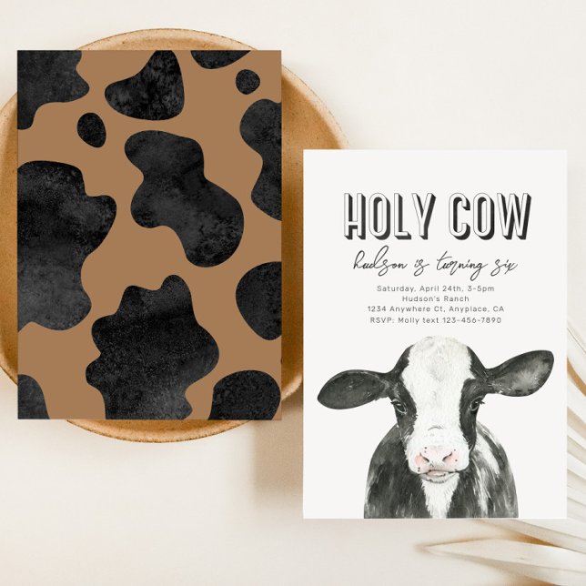 Holy Cow Birthday Invitation | Cow Party (Creator Uploaded)
