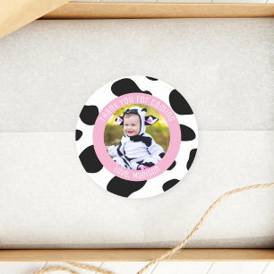 Holy Cow Birthday Photo Thank You For Coming Classic Round Sticker