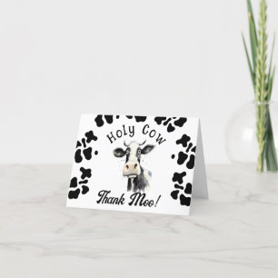 Holy Cow Birthday Watercolor Thank You Card