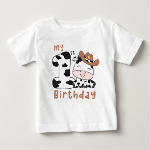 Holy Cow Boy 1st Birthday Party Baby T-Shirt