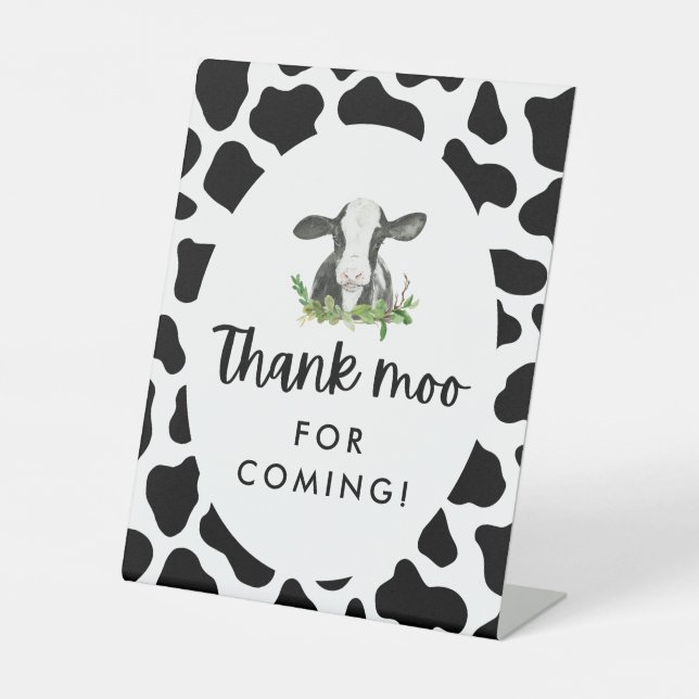 Holy Cow Boy Birthday Thank Moo For Coming Sign (Front)