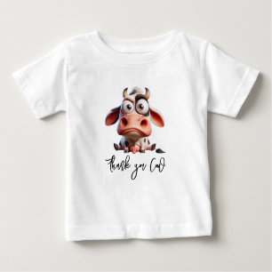 Holy Cow Caricatures I’m One Cowgirl 1st Birthday  Baby T-Shirt