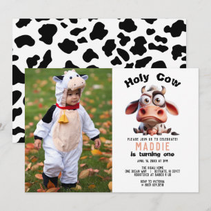 Holy Cow Caricatures I’m One Cowgirl 1st Birthday  Invitation