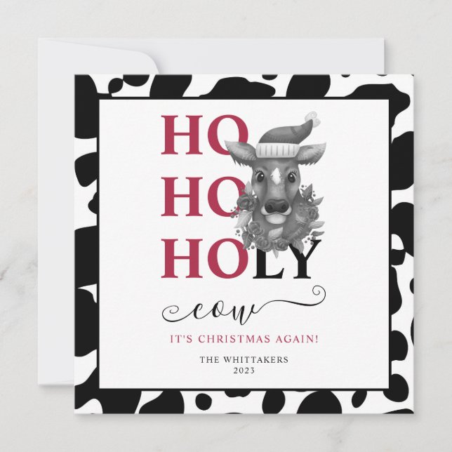Holy Cow Christmas Photo Cowhide Pattern (Front)