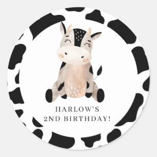 Holy Cow Country Farm Birthday  Classic Round Sticker