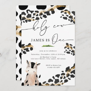 Holy Cow Country Farm Boy's First Birthday Invitation