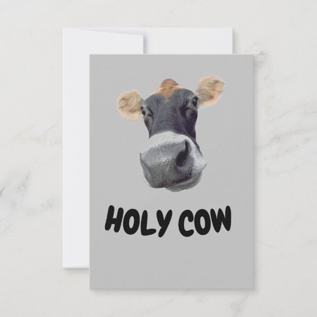 HOLY COW, Cow Face Thank You Card (Front)