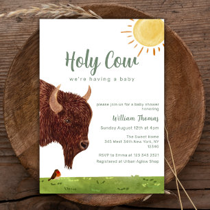 Holy Cow Farm Animal Baby Shower Invitation