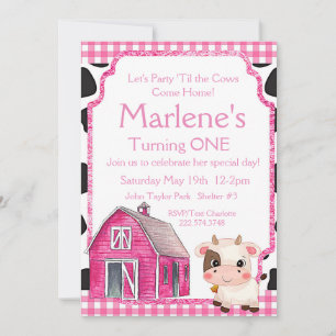 Holy Cow First Birthday   Invitation