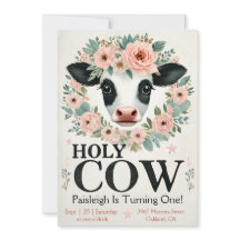 Holy Cow First Birthday Invitation